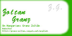 zoltan granz business card